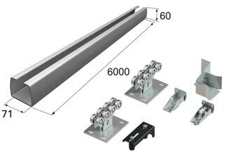 Фурнитура, ролики для откатных ворот DoorHan, 71Х60Х3,5  балка -  6 метров , вес ворот до 400кг.